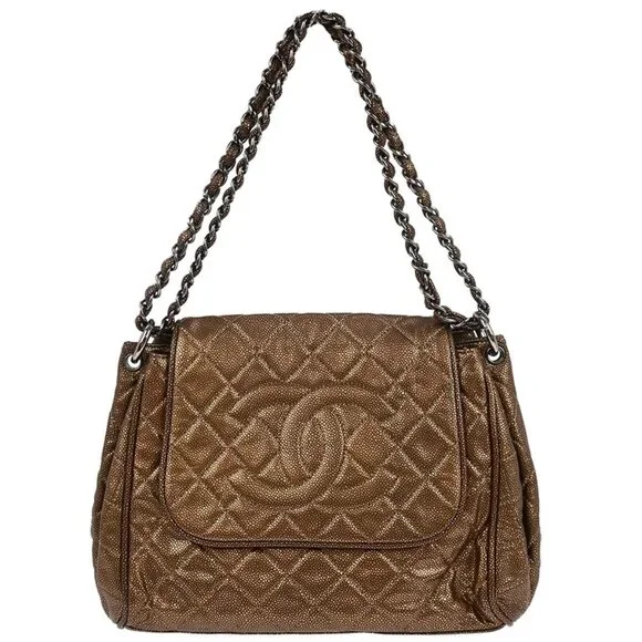 Chanel Brown Calfskin Timeless Accordion Flap Shoulder Bag 117434 - Picture 1 of 10